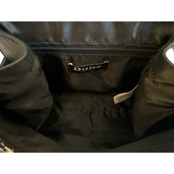 Dune London Purse Top Handle Crossbody Black White Tweed Plaid Gold Bag Charm - Picture 13 of 16